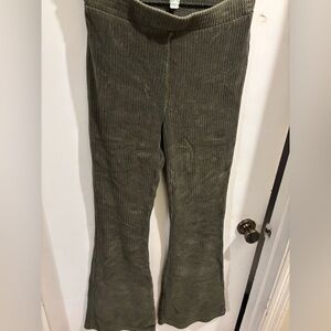 Aerie Olive Green Corduroy Flare Pants